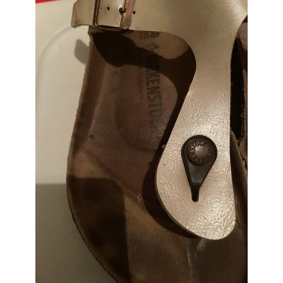 Birkenstock Gizeh Women's Thong Sandals Beige Leather Casual Summer Size 40/9.5 - Picture 2 of 8